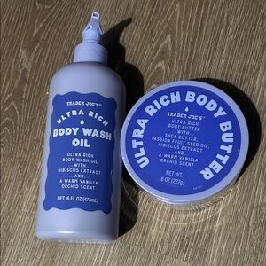 New Trader Joe’s Ultra Rich Body Wash Oil and Body Butter Set - Blue